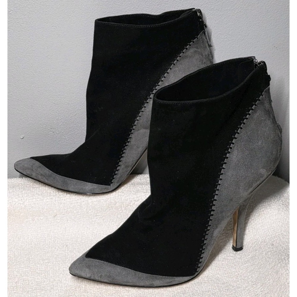 Betsey Johnson Womens Size 8.5 M Suede Ankle Boots Black‎ And Gray